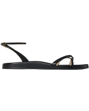 The Row Leather Cross-Strap Sandals - White