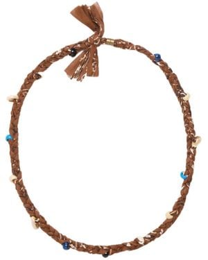 Alanui Bandana Seashell-Embellished Necklace - Metallic