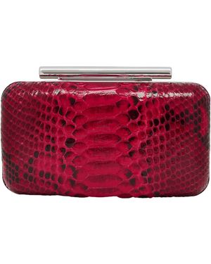 McQueen T-Bar Box Clutch Bag - Red