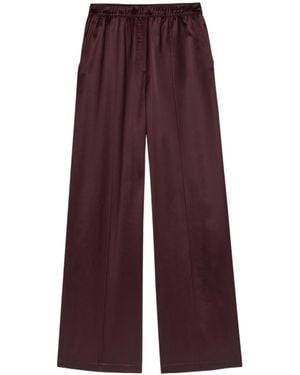 Tory Burch Pintuck Wide-Leg Satin Pants - Purple