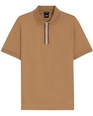 BOSS Sleeve Polo Shirt - Brown