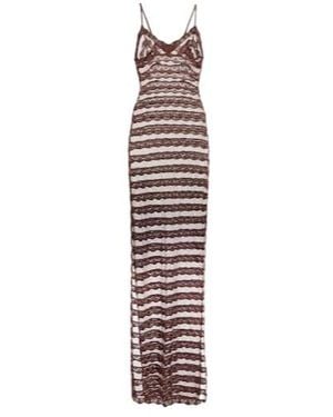 AYA MUSE Semi-Sheer Lace Camisole Maxi Dress - White