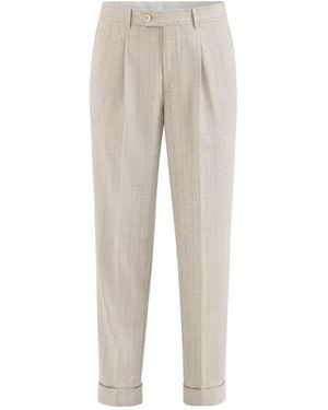 Brunello Cucinelli Casual Pants With Belt Loops - Gray
