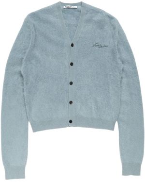 Acne Studios V-Neck Fuzzy Cardigan - Blue