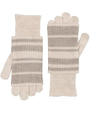 Rag & Bone Lightweight Knit Striped Gloves - White