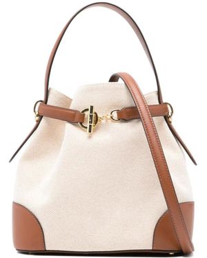 Ralph Lauren Lauren Medium Canvas Bucket Bag - White