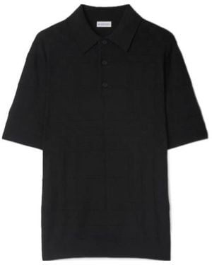 Burberry Check Cotton Polo Shirt - Black