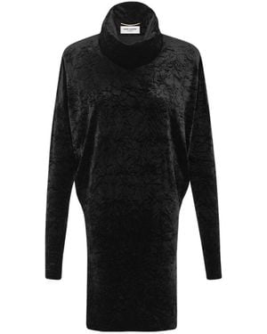 Saint Laurent High Neck Long-Sleeved Top - Black