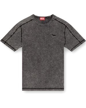 DIESEL Denim-Look Crewneck T-Shirt - Grey