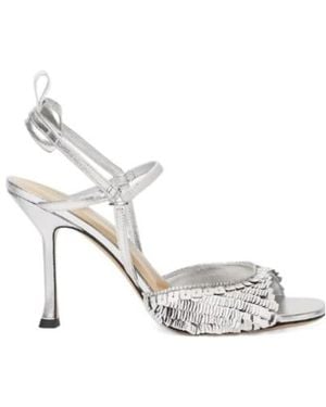 Fendi Very Colibrì Sequin-Embellished Leather Sandals - Metallic