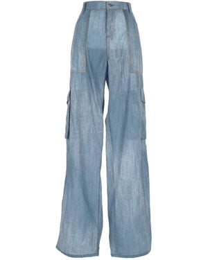 Ermanno Scervino Trompe L'Oeil-Print Cargo Trousers - Blue