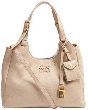 Miu Miu Leather Handbag - Natural