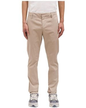 Dondup Gaubert Logo Plaque Pants - Natural