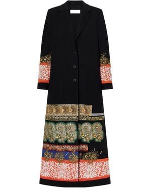 Dries Van Noten Embroidered Wool Coat - Black