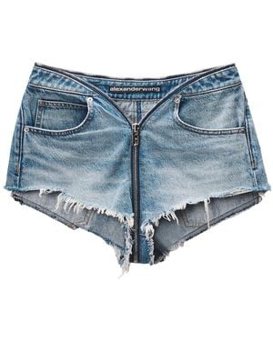 Alexander Wang Zipped V-Waist Shorts - Blue
