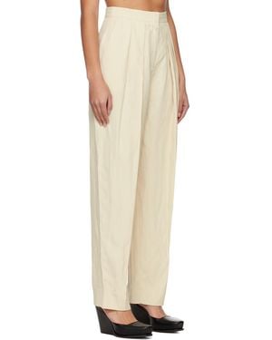 Stella McCartney Straight Leg Pleated Trousers - Natural