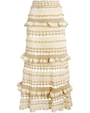 Zimmermann Crochet Ruffled Skirt - Natural