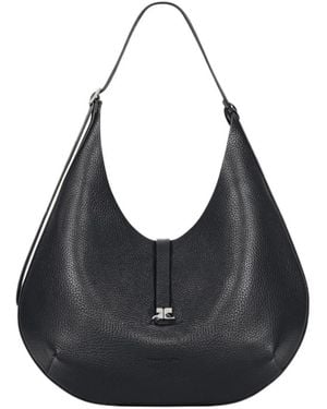 Courreges Courrèges Logo-Buckle Top Handle Shoulder Bag - Black