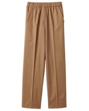 Miu Miu Camel Hair Drawstring Trousers - Brown