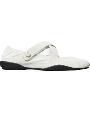 Tory Burch Romy Mary Jane Flat Shoes - White