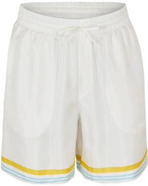 CASABLANCA Drawstring Athletic Shorts - White