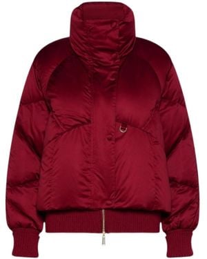 Marella Lustrous Satin Down Bomber Jacket - Red