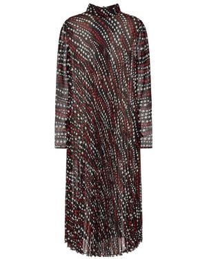 RED Valentino Star Print Pleated Dress - Brown