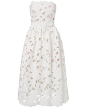 Oscar de la Renta Lace Bustier Dress - White