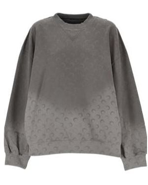 Marine Serre Ombré-Effect Crew-Neck Sweatshirt - Gray
