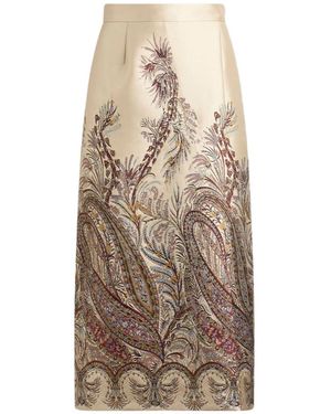 Etro Paisley Jacquard Skirt - Natural