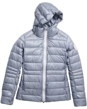 Canada Goose Logo Patch Hooded Padded Jacket - Blue