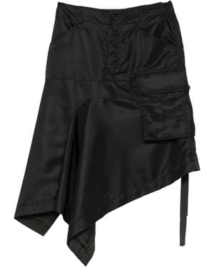 Sacai Asymmetric Cargo Skirt - Black