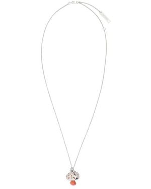 Ambush Mushroom-Charm Detail Necklace - White