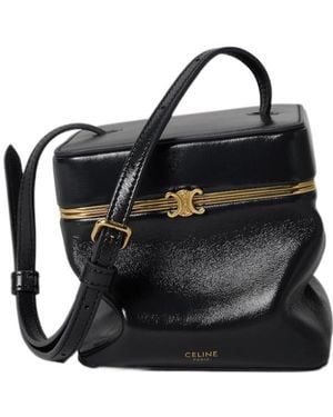 Celine Logo Shoulder Bag - Black