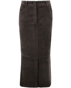 D.exterior Long Midi Skirt - Black