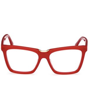 Max Mara Rectangle-Frame Glasses - Red