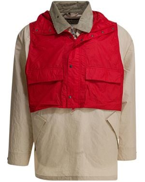 Barbour Contrast Panel Hooded Jacket - Red