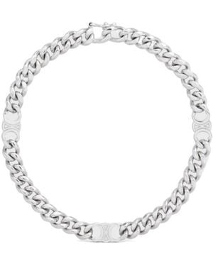 Celine Triomphe Small Gourmette Bracelet - Metallic