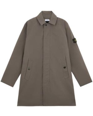 Stone Island Buttoned Coat - Grey