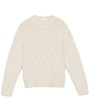 Isabel Marant Cable-Knit Crew-Neck Jumper - White
