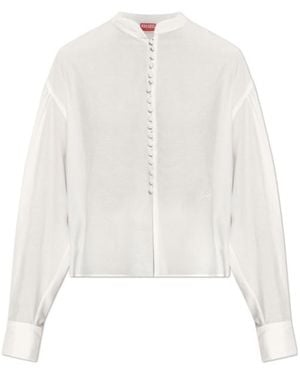 KENZO Long Sleeve Buttoned Detail Blouse - White
