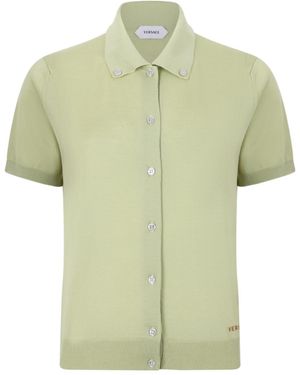 Versace Button-Down Short-Sleeve Shirt - Green