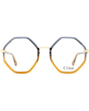 Chloé Chloé Eyewear Hexagonal-Frame Glasses - Metallic