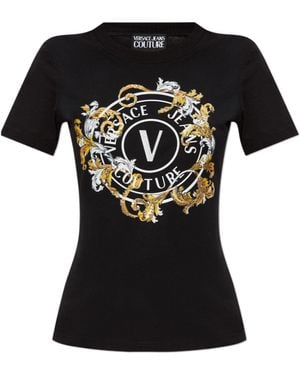 Versace Jeans Couture Couture Baroque Logo Top - Black