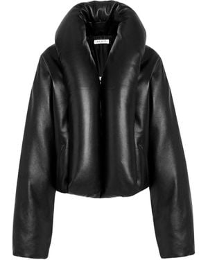 Alaïa Padded Leather Bomber Jacket - Black
