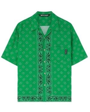 Palm Angels Paisley Printed Short-Sleeved Shirt - Green