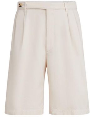 Brunello Cucinelli Pleats Tabbed-Waistband Shorts - White