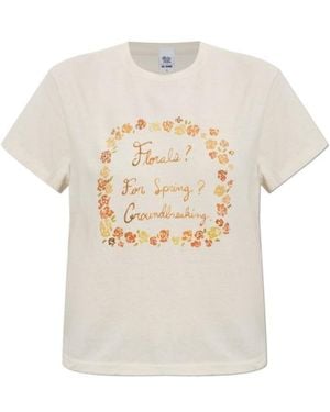 RE/DONE 1950S Boxy Floral Print T-Shirt - White