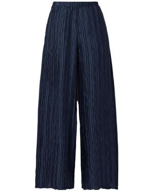 16Arlington Wide-Leg Pants With Fine Pleats - Blue
