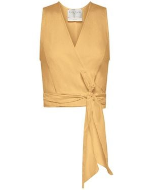 forte_forte Wrap Tie Top - Metallic